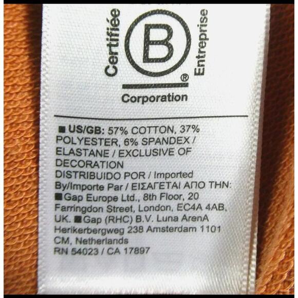 Athleta Preppy Sweatshirt Retroterry Polo Crop Orange Athleisure Relaxed XS - Picture 9 of 9